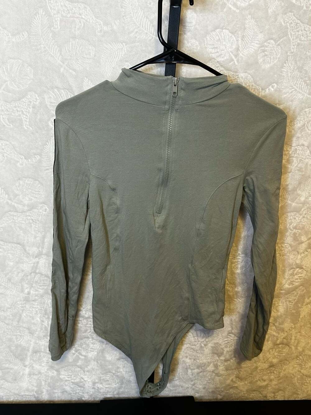 Guess Los Angeles Logo Tape Half-Zip Bodysuit Size M